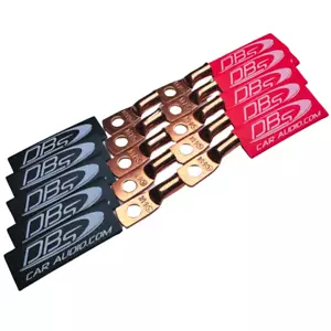 8 Gauge 100% OFC Copper Ring Terminal Lugs 1/4" Hole + Red & Black Heat Shrink - Picture 1 of 2