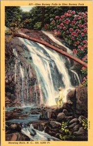 Postal de GLEN BURNEY FALLS Glen Burney Park Blowing Rock, Carolina del Norte Carolina del Norte - Imagen 1 de 2