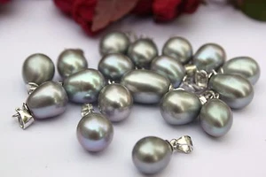 Colgante de joyería de perlas de agua dulce gris P006 sin collar ¡plata 925! - Imagen 1 de 1