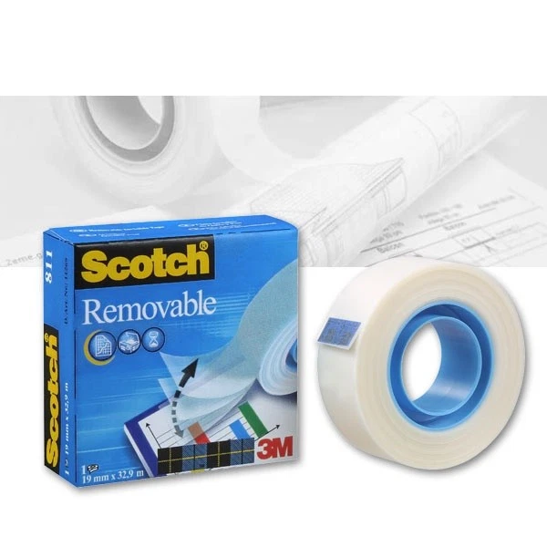 (0,14€/m) Scotch Magic Tape 811 ablösbar Rolle 19 mm x 33 m, beschriftbar