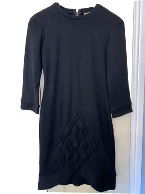 VESTIDO TOPSHOP ÚNICO NEGRO AJUSTADO BODYCON PATRÓN TEJIDO EN LA PARTE INFERIOR TALLA 10 Foto 1 de 4