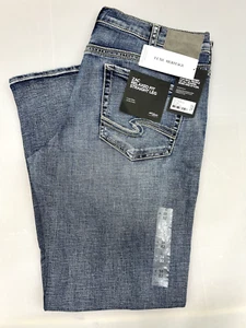 NEW Mens Silver Jeans Zac Men’s 38x32 Relaxed Fit INDIGO Straight Leg Comfort - Picture 1 of 6