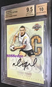 2009 SELECT NRL CAPTAIN SIGNATURE AUTO: ROBBIE FARAH #28/50 BGS 9.5 "GEM MINT" ! - Picture 1 of 3