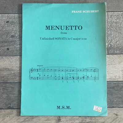 Menuetto From Unfinished Sonata In C major D.840 Franz Schubert M.S.M Piano - Image 1 of 3