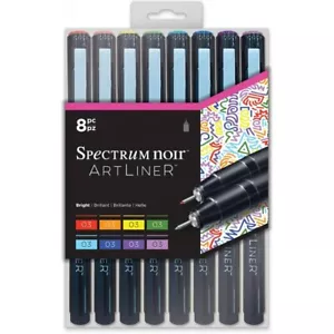 Spectrum Noir Art Liner Bright Brush Tip 8pc New - Picture 1 of 3