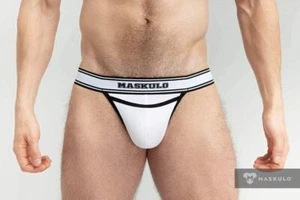 MASKULO College Cotton Jockstraps Two Pockets Codpiece Black&White JS161-94 28 - Bild 1 von 7