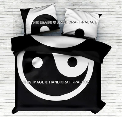 Yin Yang Mandala Tapestry Queen Bed Sheet Bed Cover Indien Bedding Coverlets Set - Image 1 of 3