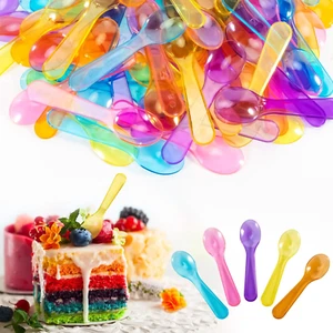 Mini Spoons - 100PCS Dessert Spoons Disposable Spoons Plastic Disposable Cutlery - Picture 1 of 6