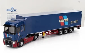 MODELLINO CAMION STATICO ELIGOR RENAULT T-HIGH TRUCK CASSONATO DERET TRANSPORTS - Foto 1 di 8