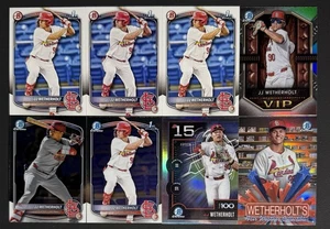 2025 Bowman Chrome JJ Wetherholt 8 Card Lot Cardinals Insert Refractors, 1st - Picture 1 of 1