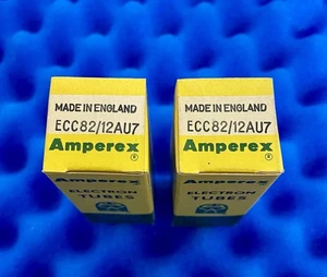 TWO Amperex ECC82 12AU7 Vacuum Tube/NOS/ Amplitrex Tested/ Halo O Getter 1959 - Picture 1 of 24