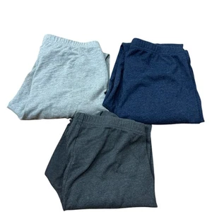 Old Navy Womens Sz Medium Lot of 3 Cotton Leggings Gray & Blue Basic Comfort - Picture 1 of 11