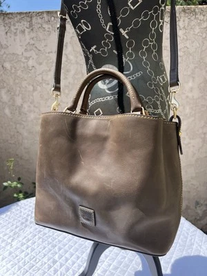 Dooney Bourke Brown Florentine Vacchetta Leather Small Barlow Satchel Handbag - Image 1 of 4