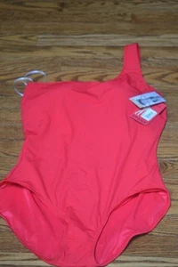 Vintage Spanx Basix 1 Shoulder Red 1 Piece Swim Suit Size 14 NWT $152.00 - Picture 1 of 5