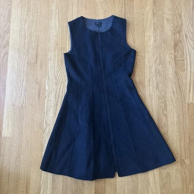 Vestido para mujer THEORY A Line 8 gris sin mangas hasta la rodilla cremallera mezcla de lana Foto 1 de 4