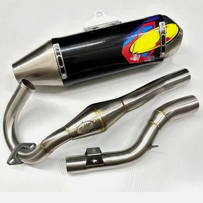 Para Yamaha WR155R Cabezales de escape Silenciador Tubo Acero Inoxidable Piezas Negro Foto 1 de 4