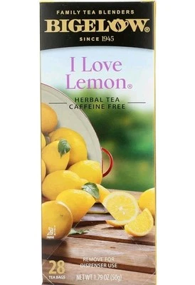 Bigelow I Love té de hierbas de limón, bolsa de té de 0,06 oz, 28/caja Foto 1 de 2