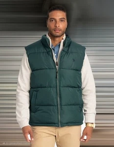 U.S. POLO ASSN. Mens Insulated Water Repellent Puffer Vest Green Gilet Size L - Picture 1 of 15
