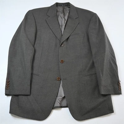 Vtg USA Made Hugo Boss 40S Green Gray 100% Wool Einstein Blazer Sport Coat - Image 1 of 4