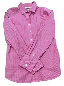 Camisa J Crew Mujer Pequeña Rosa Elastizada Perfecta Guinga Abotonada Manga Larga - Imagen 1 de 8
