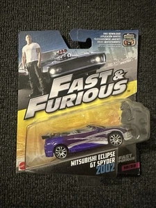 MATTEL FAST & FURIOUS MITSUBISHI ECLIPSE GT SPYDER 2002 2FAST 2FURIOUS 1:55 3+ - Picture 1 of 3