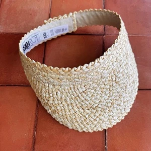 Beach Riot Straw Visor One Size Wide Brim Summer Headwear NWOT - Picture 1 of 3