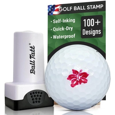 Ball Tatt - Hibiscus Golf Ball Stamp Marker Quick-Dry Self-Inking Ball Stamper