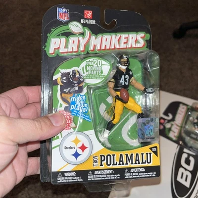 NFL Playmakers Steelers Polamalu 4" Figure Series 1 McFarlane Toys 2010 - Image 1 of 3