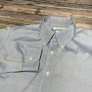 Brooks Brothers Original Button Down Hemd Herren 16 35 Bügelfrei Blau Einige Gebrauchsspuren - Bild 1 von 9