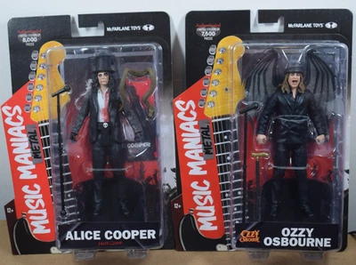 McFarlane Toys WV1 Movie Maniacs Ozzy Osbourne Alice Copper 6" LE Action Figures - Image 1 of 2