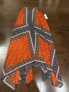 Nanette Lepore 10 Handkerchief Calipso Maxi Dress Red Floral Flowy Boho NWT New - Picture 1 of 8