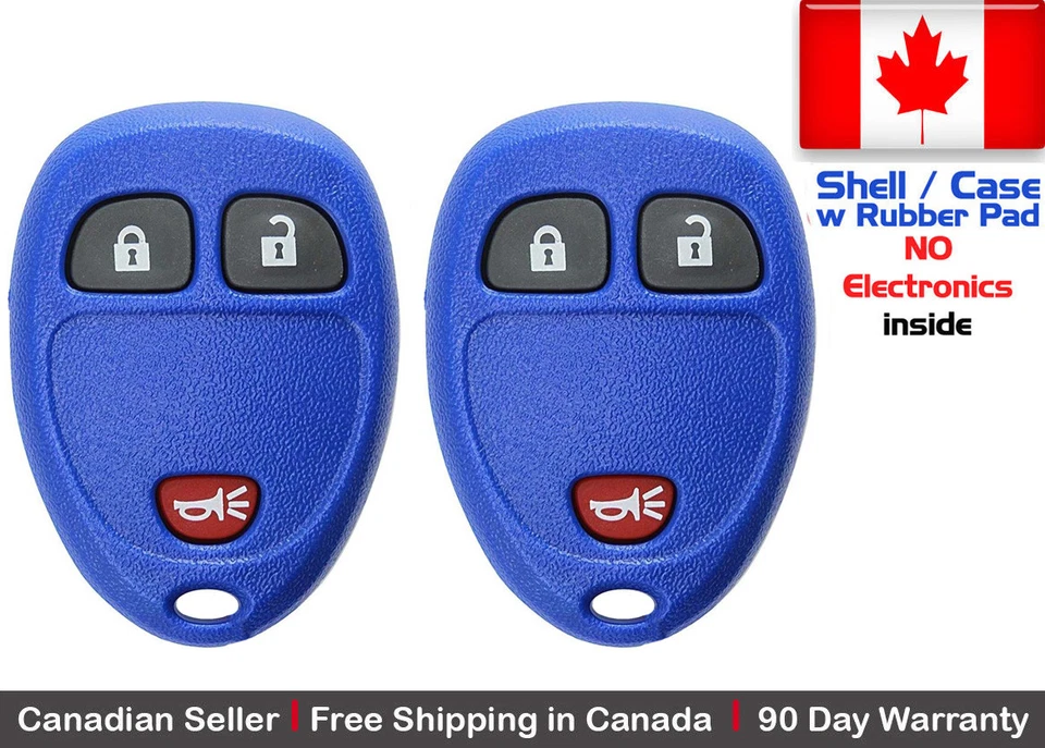 2x Blue Replacement Keyless Remote Key Fob For Chevy Buick Pontiac - Shell Only - Image 1 of 1