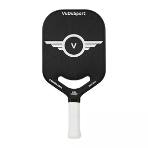 VuDuSport 20mm Raw Carbon Fiber Pickleball Paddle with cover-FREE SHIPPING - Picture 1 of 7