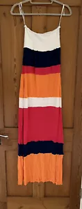 River Island Multi Coloured Stripe Summer Holiday Maxi Long Dress M aso - Picture 1 of 6