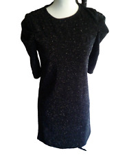 New Ginger G Women's Black Glitter Dress With Puff Sleeves Size Small