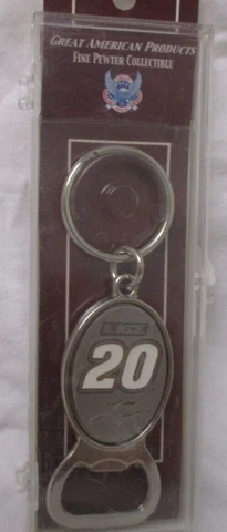 Tony Stewart # 20 PEWTER BOTTLE OPENER METAL KEYCHAIN ! FREE SHIPPING ! Cover