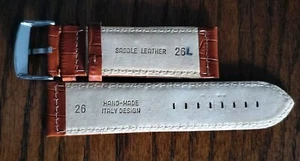 26 MM Wide Extra Long Handmade Saddle Leather Watch Strap - Picture 1 of 2