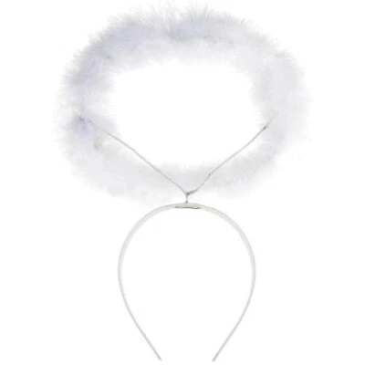 WIDMANN Heiligenschein aus Federn / Weihnachten Christkind Engel Teufel Haarreif Deko