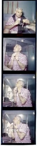 50er Jahre Schauspieler Jeff Chandler "Kamera Original" 2 1/4" Transparenz (4er Streifen) - Bild 1 von 1
