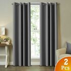 2x Blockout Curtains Curtain Blackout Bedroom Window Eyelet Draperies Pair