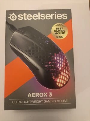 STEELSERIES Aerox 3 RGB Optical Gaming Mouse 5 Buttons 8500 DPI - Image 1 of 2
