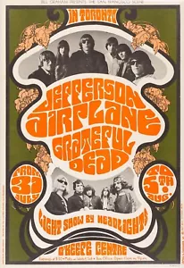 Jefferson Airplane, G. Dead concert poster 13"x19" FREE DOMESTC SHIPPING(5528) - Bild 1 von 1