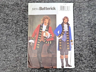 Butterick Pattern 3894 Pirate Buccaneer Mens Coat Vest Pant L XL - Halloween - Image 1 of 3