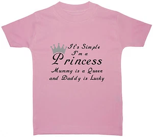 It's Simple I'm a Princess Mummy.. Baby Kinder T-Shirt Top Neugeborene bis 6 Jahre Geschenk - Bild 1 von 10