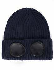 CP COMPANY Google Lens Wool Knitted BEANIE hat NAVY *Made in Italy*  