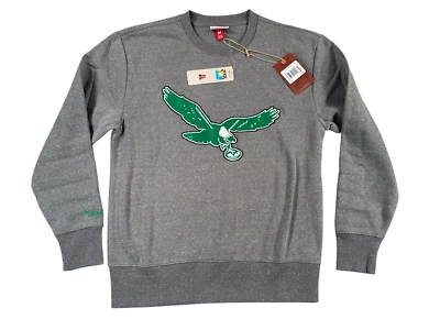 Мужской флисовый пуловер Philadelphia Eagles серый вымытый снегом винтажный логотип размер M - Изображение 1 из 4