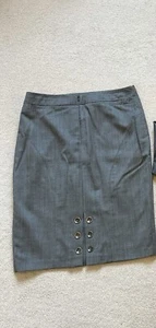 TED BAKER Skirt - Size 3 UK12 Wool Blend - Grey - Great Condition - Women’s - Picture 1 of 3
