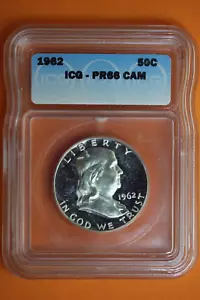 1962 Proof ICG PR66 CAM Silver Franklin Half Dollar 50c #B38569 - Picture 1 of 2