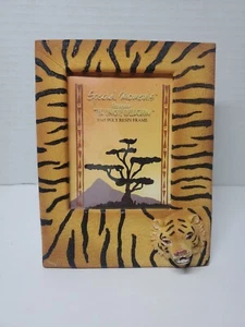 3D Tiger Picture Frame Holds 3-1/2" X 5" Photo Brown/Orange - Picture 1 of 6