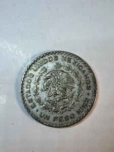 MEXICO ONE PESO 1962 OLD SILVER COIN RARE - Picture 1 of 4
